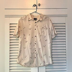 O'Neill Cream Button Down Shirt with Flower Pattern